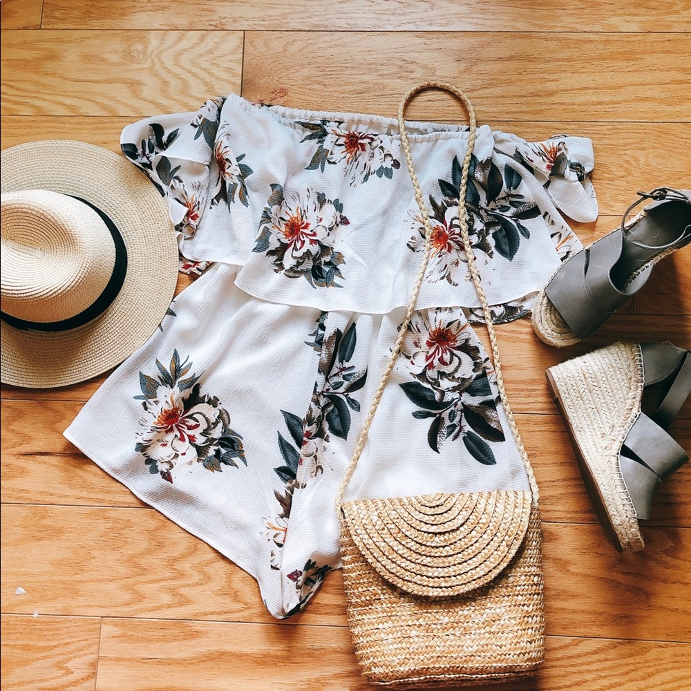 These three boutique floral romper